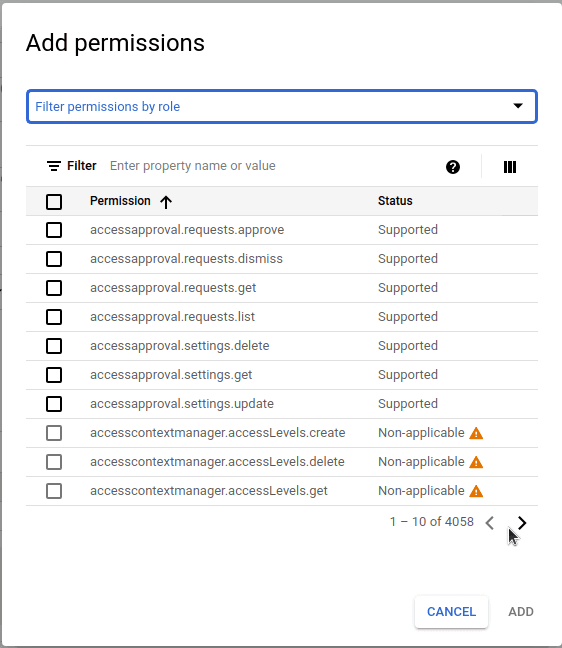 Storage bucket creator role